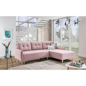 Ecksofa Sundance (mit Schlaffunktion) Webstoff - Mauve - Longchair davorstehend rechts