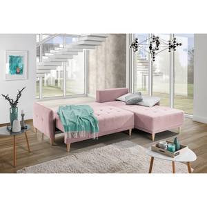 Ecksofa Sundance (mit Schlaffunktion) Webstoff - Mauve - Longchair davorstehend rechts