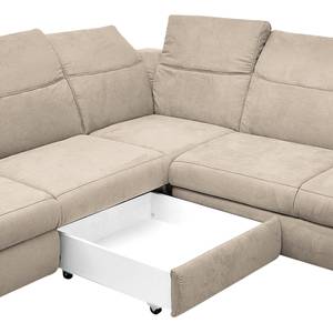 Ecksofa Sunny Corner Webstoff - Webstoff Cody: Beige - Ottomane davorstehend links - Mit Schlaffunktion