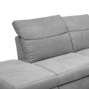 Canapé d’angle Sunny Corner Tissu structuré - Tissu Cody: Argenté - Méridienne longue à gauche (vue de face) - Sans fonction couchage