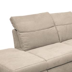 Canapé d’angle Sunny Corner Tissu structuré - Tissu Cody: Beige - Méridienne longue à gauche (vue de face) - Sans fonction couchage