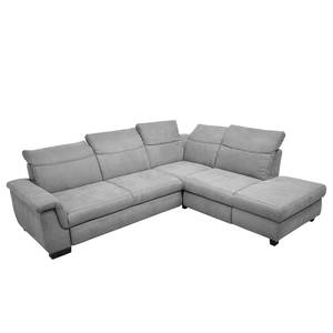 Ecksofa Sunny Corner Webstoff - Webstoff Cody: Silber - Ottomane davorstehend rechts - Ohne Schlaffunktion