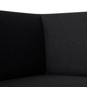 Canapé d'angle Sydney Tissu - Tissu Lotana : Noir - Méridienne longue à gauche (vue de face)