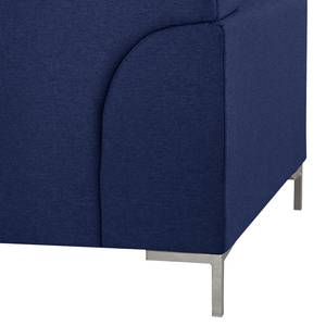 Ecksofa Sydney Webstoff Stoff Lotana: Blau - Ottomane davorstehend rechts