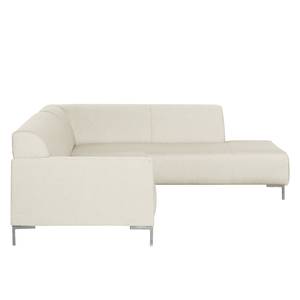 Ecksofa Sydney Webstoff Stoff Lotana: Hellbeige - Ottomane davorstehend rechts