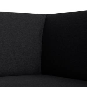 Ecksofa Sydney Webstoff Stoff Lotana: Schwarz - Ottomane davorstehend rechts