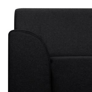 Canapé d'angle Sydney Tissu - Tissu Lotana : Noir - Méridienne longue à droite (vue de face)