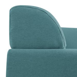 Canapé d'angle Sydney Tissu - Tissu Lotana : Turquoise - Méridienne longue à droite (vue de face)
