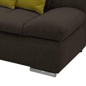 Ecksofa Tacoma Strukturstoff Braun - Longchair davorstehend links