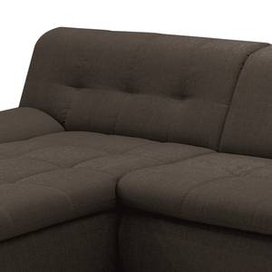 Ecksofa Tacoma Strukturstoff Braun - Longchair davorstehend links