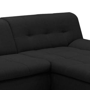 Ecksofa Tacoma Strukturstoff Dunkelbraun - Longchair davorstehend rechts