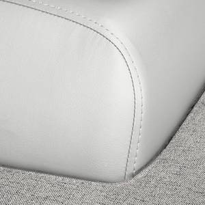 Canapé d'angle Tamariu (convertible) Imitation cuir / Tissu - Blanc - Méridienne courte à gauche (vue de face)