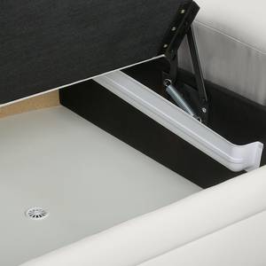 Canapé d'angle Tamba (convertible) Imitation cuir - Blanc - Fonction lit à droite (vue de face)