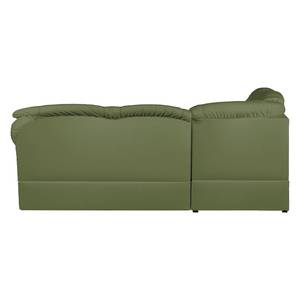 Canapé d'angle Thale Imitation cuir vert - Fonction lit à droite (vue de face)