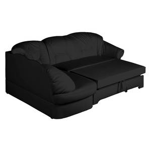 Ecksofa Thale Kunstleder Schwarz - Bettfunktion davorstehend rechts