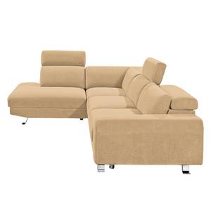 Ecksofa Tofty (mit Schlaffunktion) Microfaser - Beige - Longchair davorstehend links