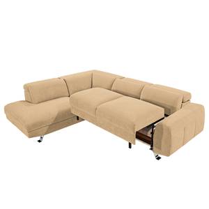 Ecksofa Tofty (mit Schlaffunktion) Microfaser - Beige - Longchair davorstehend links