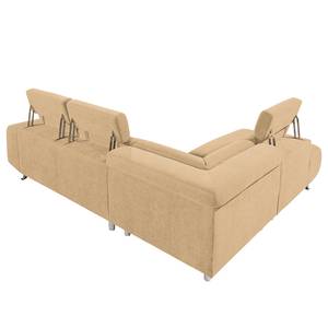 Ecksofa Tofty (mit Schlaffunktion) Microfaser - Beige - Longchair davorstehend links