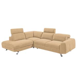 Ecksofa Tofty (mit Schlaffunktion) Microfaser - Beige - Longchair davorstehend links