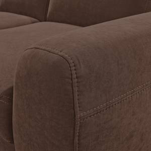 Ecksofa Tofty (mit Schlaffunktion) Microfaser - Braun - Longchair davorstehend links