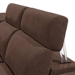 Ecksofa Tofty (mit Schlaffunktion) Microfaser - Braun - Longchair davorstehend links