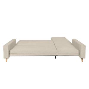 Ecksofa Topas (mit Schlaffunktion) Webstoff - Stoff Parsa: Beige-Grau - Longchair davorstehend links