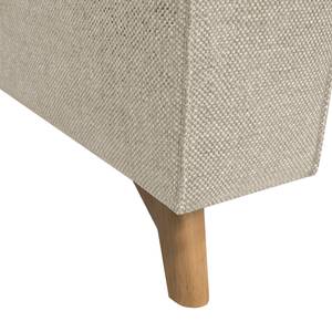 Ecksofa Topas (mit Schlaffunktion) Webstoff - Stoff Parsa: Beige-Grau - Longchair davorstehend rechts