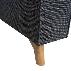 Canapé d'angle Topas Avec fonction couchage - Tissu - Tissu Parsa : Gris-Noir - Méridienne courte à droite (vue de face)