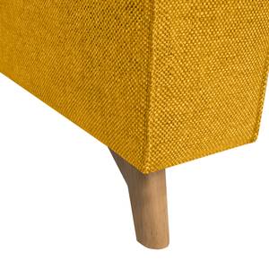 Canapé d'angle Topas Avec fonction couchage - Tissu - Tissu Zahira : Jaune moutarde - Méridienne courte à droite (vue de face)