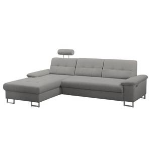 Ecksofa Tryon Strukturstoff - Platin - Longchair davorstehend links