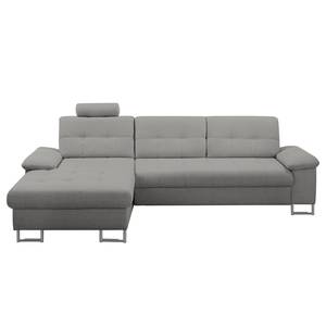 Ecksofa Tryon Strukturstoff - Platin - Longchair davorstehend links