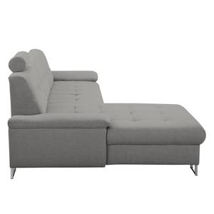 Ecksofa Tryon Strukturstoff - Platin - Longchair davorstehend links