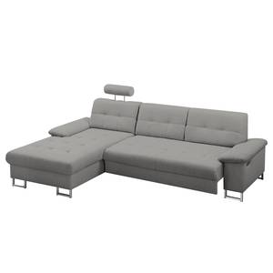 Ecksofa Tryon Strukturstoff - Platin - Longchair davorstehend links