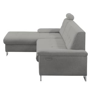 Ecksofa Tryon Strukturstoff - Platin - Longchair davorstehend links