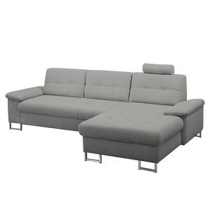 Ecksofa Tryon Strukturstoff - Platin - Longchair davorstehend rechts