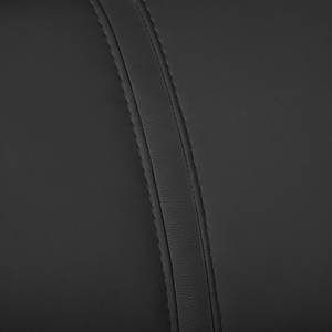 Canapé d'angle Tuja Imitation cuir - Noir - Méridienne courte à gauche (vue de face)