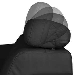 Canapé d'angle Tuja Imitation cuir - Noir - Méridienne courte à droite (vue de face)