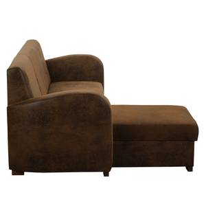 Ecksofa Tullow (mit Schlaffunktion) Braun - Longchair davorstehend links