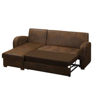 Ecksofa Tullow (mit Schlaffunktion) Braun - Longchair davorstehend links