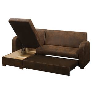 Ecksofa Tullow (mit Schlaffunktion) Braun - Longchair davorstehend links