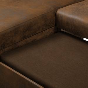 Ecksofa Tullow (mit Schlaffunktion) Braun - Longchair davorstehend links