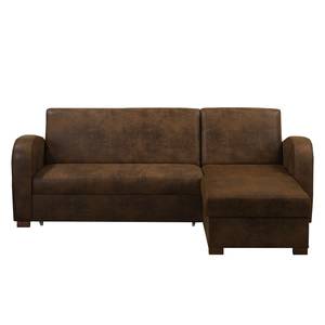 Ecksofa Tullow (mit Schlaffunktion) Braun - Longchair davorstehend rechts