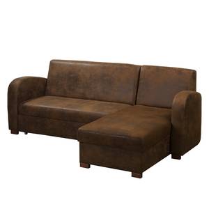 Ecksofa Tullow (mit Schlaffunktion) Braun - Longchair davorstehend rechts