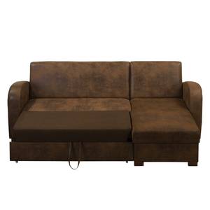 Ecksofa Tullow (mit Schlaffunktion) Braun - Longchair davorstehend rechts