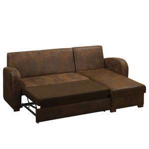 Ecksofa Tullow (mit Schlaffunktion) Braun - Longchair davorstehend rechts