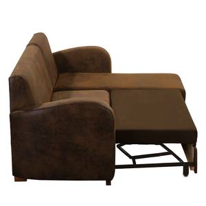 Ecksofa Tullow (mit Schlaffunktion) Braun - Longchair davorstehend rechts