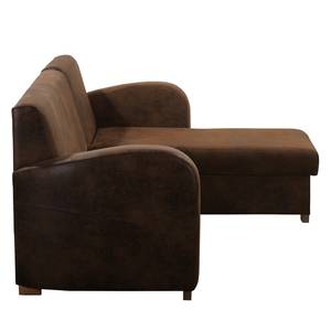 Ecksofa Tullow (mit Schlaffunktion) Vintage Cognac - Longchair davorstehend rechts