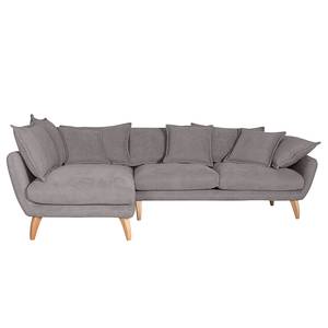 Ecksofa Valby Baumwollstoff Grau - Longchair davorstehend links