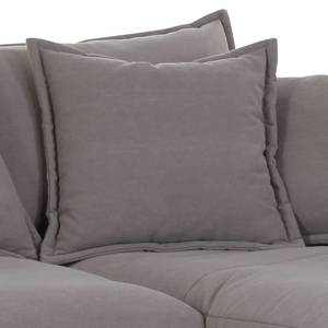 Ecksofa Valby Baumwollstoff Grau - Longchair davorstehend rechts