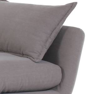 Ecksofa Valby Baumwollstoff Grau - Longchair davorstehend rechts